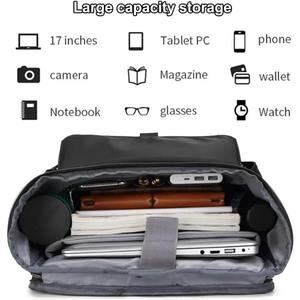 Sac à dos pour ordinateur portable de 17 pouces en PU de qualité, imperméable, souple, pour voyage, avec port de charge USB, fonctions antivol, en polyester - Product Image 5