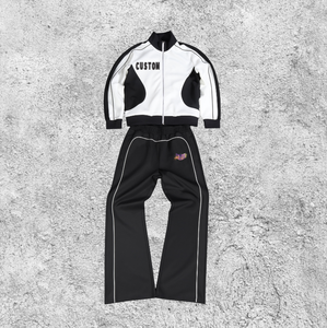 100% algodón Terry sudaderas pulóver ropa de calle de alta calidad con capucha y pantalones de chándal conjunto para hombres patrón impreso chándales - Product Image 3