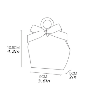 Scatola Portaconfetti per Matrimonio con Anelli in <span class=keywords><strong>Legno</strong></span> e Nastri, Scatola Pieghevole con Stampa Lettering, Borsa Regalo Portatile per Confetti - Product Image 4