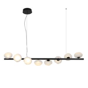 Lustre suspendu moderne en verre laiteux givré, en métal noir, pour <span class=keywords><strong>salle</strong></span> à <span class=keywords><strong>manger</strong></span>, salon et chambre à coucher - Product Image 3