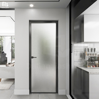 Les dernières portes plates en verre trempé sur mesure avec des cadres en alliage d'aluminium ultra-étroits pour la salle de bain