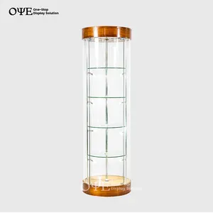 <span class=keywords><strong>Vitrine</strong></span> <span class=keywords><strong>en</strong></span> <span class=keywords><strong>verre</strong></span> tour ronde personnalisée avec spot lumineux - Product Image 1