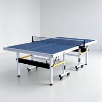 Table de ping-pong pliable de taille standard pour intérieur/extérieur avec roues, portable pour la maison, le club, les matchs/entraînements, logo personnalisable