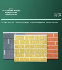 Revestimiento Metálico Aislado con Patrón de <span class=keywords><strong>Ladrillo</strong></span>, <span class=keywords><strong>Panel</strong></span> de Pared Metálico Aislado, Revestimiento de Fachada Metálica - Product Image 3