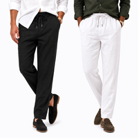 Pantalon en Lin et Coton Personnalisé pour Homme – Respirant, Taille Élastique avec Cordon de Serrage, Idéal Plage et Loisirs – Vente en Gros