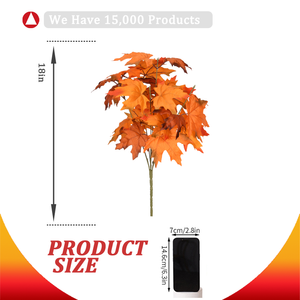 Nhà máy mới Cam <span class=keywords><strong>Maple</strong></span> Lá nhựa sắt linh hoạt mùa thu chi nhánh hỗn hợp lá Tạ Ơn mỹ trang trí lớn - Product Image 4