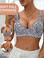Soutien-gorge correcteur de posture grande taille pour femme, sans armatures, sexy, push-up, à fermeture avant, avec crochets, en dentelle, couleur unie, pour tous les jours