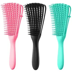 3/4abc Textur Schneller und einfacher Entwirren Sie nasses oder trockenes Haar ohne Schmerzen Entwirrungs bürste für lockiges Haar Afro