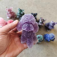 Offre Spéciale puces de cristal en résine naturelle chien en peluche fengshui guérison pas cher cadeau gravier de cristal artisanat folklorique pierre pour les invités
