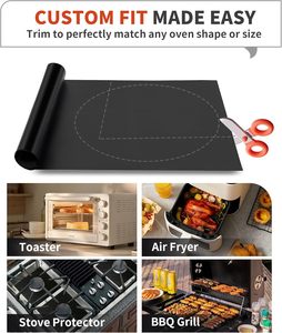 Revêtements antiadhésifs pour le fond du four, grands tapis résistants réutilisables pour grille-pain, cuisinière électrique, cuisinière à gaz, micro-ondes, grills à gaz - Product Image 5