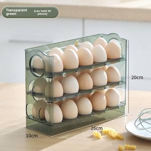 Reversible Fresh-Keeper Egg <b>Storage</b> <b>Box</b> <b>Food</b> Grade <b>Plastic</b> Kitchen Organizer for Refrigerator Side Door Artifact <b>Storage</b> Rack - Product Image 3