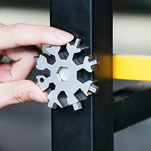 Snowflake Multitool 18-in-1 Snow Multi-Tool Screwdriver Bike Tools Keychain Bag Tag M4 M5 M6 <b>Hex</b> Wrench Key Bottle Opener - Product Image 4