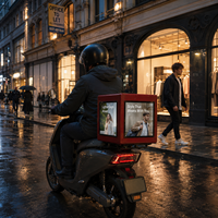 Panneau d'affichage LED publicitaire pour scooter de livraison, faible consommation, haute luminosité, vente en gros