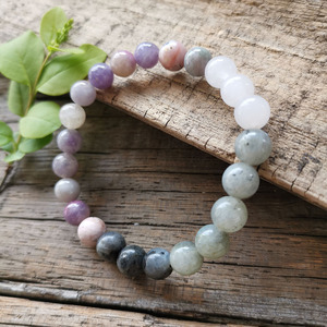 Collar de Yoga de 8mm con Ópalo Rosa de Ensueño, Turmalina y Amatista, Amor de Hermana, Pulsera Romántica y Dulce para Rezar, Joyería Espiritual, Meditación - Product Image 2