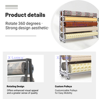 Étagère de rangement en métal à plusieurs niveaux pour rouleaux de papier peint, tissu, exposition commerciale, support de suspension pour tapis, gain de place