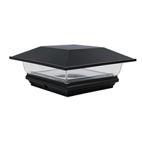 Lampes LED solaires modernes étanches pour poteaux de clôture de jardin, avec batterie incluse, en plastique noir, IP44, angle de faisceau 360°, 3000K