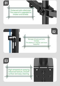 <span class=keywords><strong>Support</strong></span> de moniteur réglable en hauteur et en angle pour <span class=keywords><strong>bureau</strong></span> à domicile, avec logo personnalisé, <span class=keywords><strong>support</strong></span> d'affichage <span class=keywords><strong>double</strong></span> écran - Product Image 4