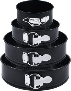 Set di padelle antiaderenti a forma di molla da 4 pezzi, Set di teglie rotonde da 4/7/9/10 pollici con fondo rimovibile per <span class=keywords><strong>la</strong></span> cottura - Product Image 1