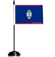 Drapeaux de bureau de la Guadeloupe, petits drapeaux de table miniatures avec mât noir, décoration pour la maison et le bureau, célébrations de festivals