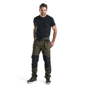 BLAKLADER - 149613304599C44 Pantalon de service stretch avec poches à clous Vert olive foncé/Noir-PANTALON DE TRAVAIL EAN 7330509547762 - Product Image 3