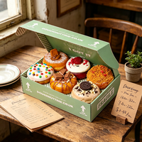 Boîtes d'emballage en papier pour gâteaux, biscuits, pain, pâtisseries, beignets, macarons, avec impression écologique de qualité alimentaire, design personnalisé, pliables