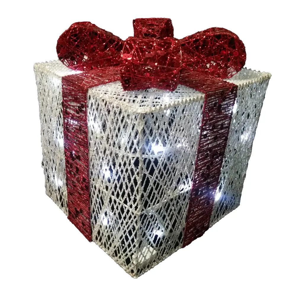 선물 상자 크리스마스 장식 작은 밤 빛 방수 아크릴 소재 배터리 조명 순수 수제 공예