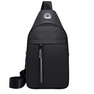 Bolso de pecho gris para hombre, mochila tipo bandolera con cremallera, bolso de hombro ligero para viajes al aire libre - Product Image 3