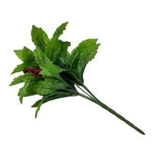 شجيرة عشب مزخرفة بأوراق صناعية مع ديكور أحمر قابل للحمل لديكور المنزل - Product Image 3