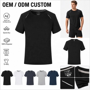 Camiseta Deportiva de Manga Corta Unisex con Logotipo Personalizado al por Mayor, Reflectante, de Secado Rápido, 100% Poliéster, 180g, Control de Olores con Iones de Plata - Product Image 1