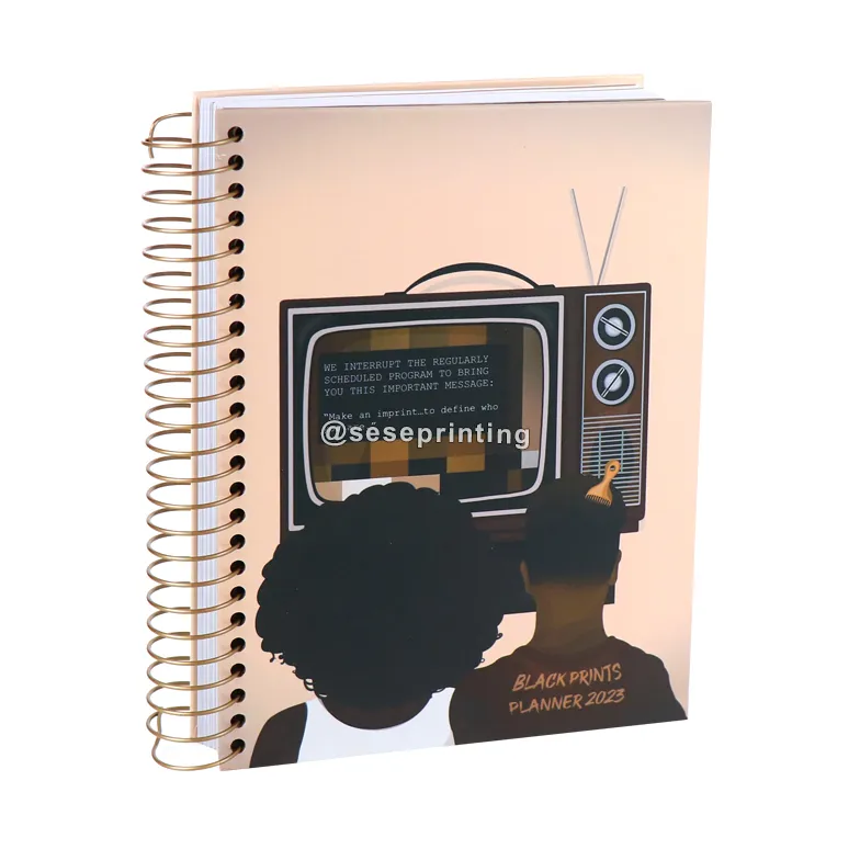Personalizado espiral Single Coil Hardcover Notebook Planner Journal com impressão personalizada Colored Index Tab Divisor