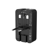 Adaptor Perjalanan Global Universal Ultra-Tipis 35W Portabel, 1 Stopkontak AC dengan 2 Port USB-C & 1 Port USB-A
