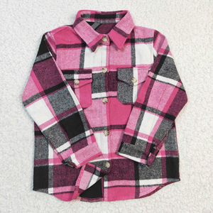Nouvelle chemise en flanelle à carreaux pour enfants, chemise rose pour garçon, veste - Product Image 2
