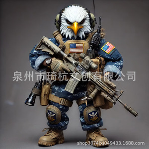 Figura de Soldado Águila de Resina, Figura de Acción Militar con Pistola, Coleccionable Decorativo para Exhibición en el Hogar - Product Image 3