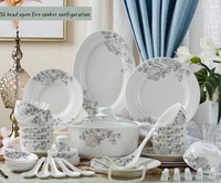 Jinyun – service de table en porcelaine, 56 pièces, sous forme d'os de Brocade, en céramique, pour cadeau