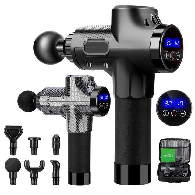 HuangTai High Quality Pro Muscle Massage Gun Grey Black Whole Body Massager Handheld Cordless Electric Deep Tissue Massage Gun