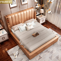 Cadre de lit de luxe Lit Cama Yatak Letto Letti Bedden Meubles de chambre à coucher Base pour lit simple Lit double Ensemble pour 2 personnes