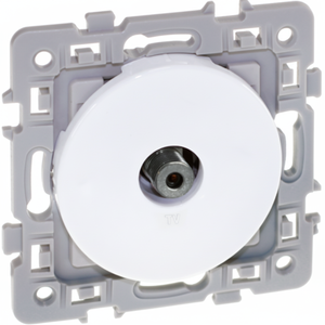 Toma de TV cuadrada blanca con garras Enchufes y enchufes Premium - Product Image 1