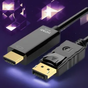 Высокое качество 1080P DP к HDTV кабель Displayport 1,8 м HD 4K * 2K 30 Гц адаптер Черный ПВХ позолоченный полиэтиленовый пакет OEM HDMI комбинация 74 г