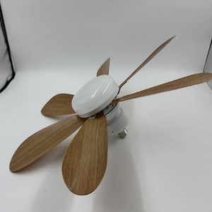 Ceiling Fan Light With Wood Blades Acrylic <b>Ball</b> Lamp Remote Control 6 Blade Flush Mount <b>LED</b> Ceiling Fan - Product Image 3