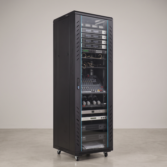 42U Floor Standing Server Rack Cabinet 600x600mm 19 Inch Network Rack Enclosure with Glass Door for Data Center Server Room