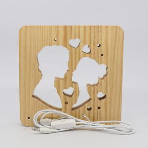 ขายดีที่สุดโคมไฟกลาง<span class=keywords><strong>คืน</strong></span>ทำจากไม้3D น่ารักพร้อมสาย USB ไฟ LED อารมณ์ของที่ระลึกของขวัญสำหรับแฟนหนุ่ม - Product Image 3