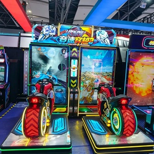 Coin Operated Motorcycle Racing Arcade Game <b>Machine</b>, Speed Race Through Dynamic Motorbike for <b>Amusement</b> Center - Product Image 3