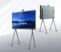 Pizarra Digital con Sistema Android, Táctil Infrarrojo de Alta Precisión, Compatible con 20 Puntos Táctiles, 4K, para Escritura y Video, con Soporte de Piso, para Uso en Ascensores