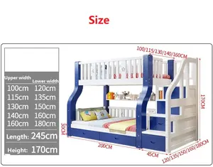 YQ FOREVER-cama de madera maciza para niños, conjunto de muebles de dormitorio, litera