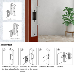 Khóa cửa tấn công điện cho hệ thống kiểm soát truy cập không an toàn hoặc không an toàn NC/không 12V loại hẹp 12V - Product Image 6