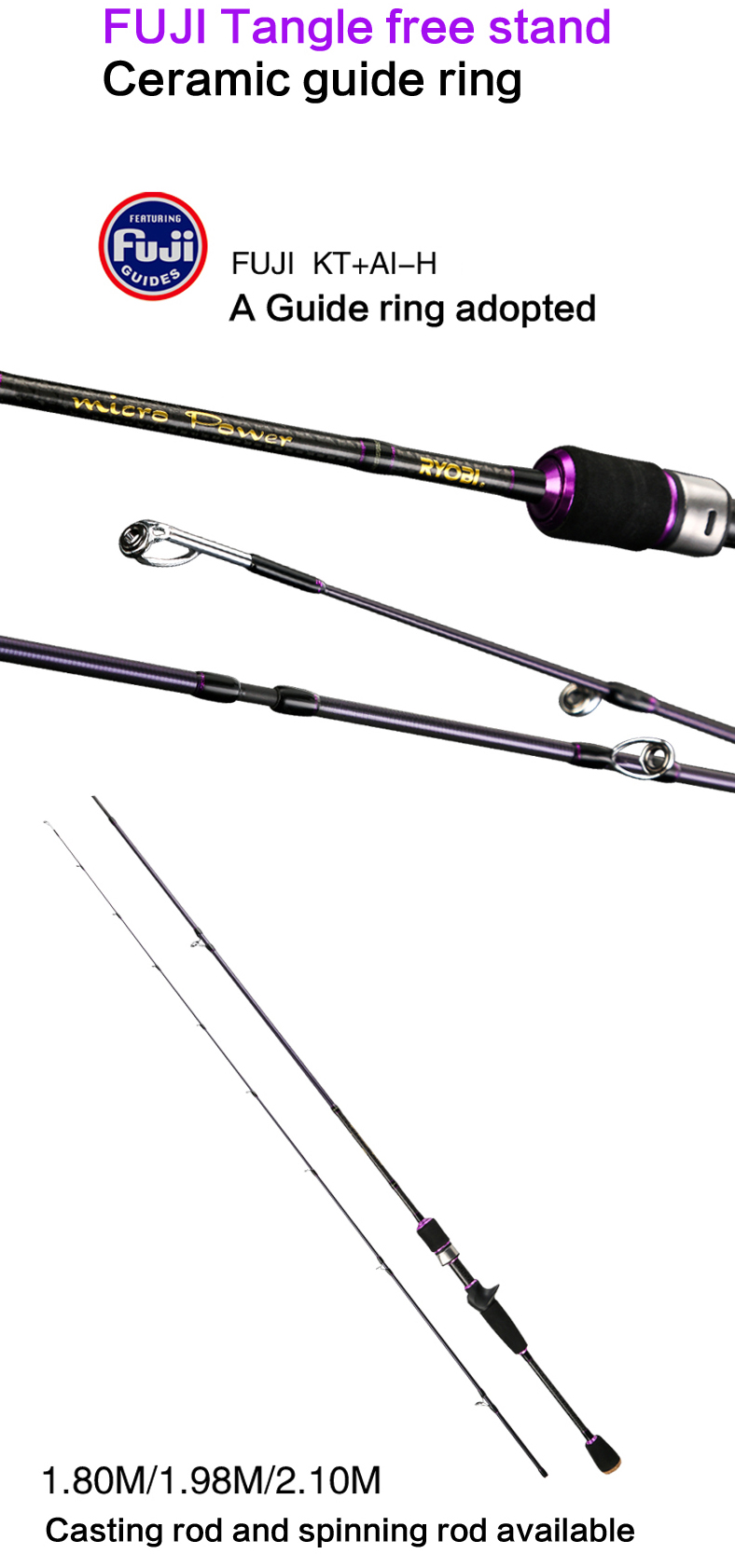 RYOBI Japan Spinning Trout Rod - Tangle Free, High Sensitivity