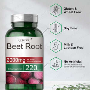 OEM Fabricante Beet Root Cápsulas 220 Comprimidos com Extrato Herbal para Adultos Suporte Cardiovascular Endurance <span class=keywords><strong>Blood</strong></span> Flow - Product Image 4