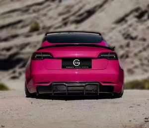 Dry Carbon Fiber Auto Body Kits for Tesla <strong>Model</strong> <strong>3</strong> 2019-2022 V Engine Hood Front Lip <strong>Diffuser</strong> Side Skirts Spoiler Car Accessories - Product Image 6
