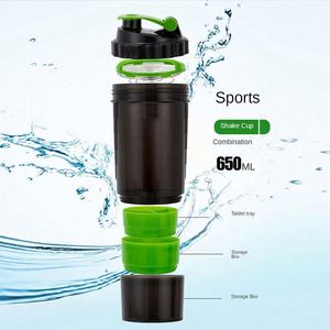 Botella Mezcladora de Proteínas Triple con Logotipo Personalizado, con Compartimento para Pastillas y Polvo, Botella de Proteínas 3 en 1 para Gimnasio - Product Image 4