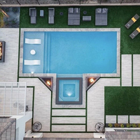 Nouvelle maison de luxe en plein air construction commerciale familiale piscine en fibre de verre prix grande couleur bleue piscine thermale creusée